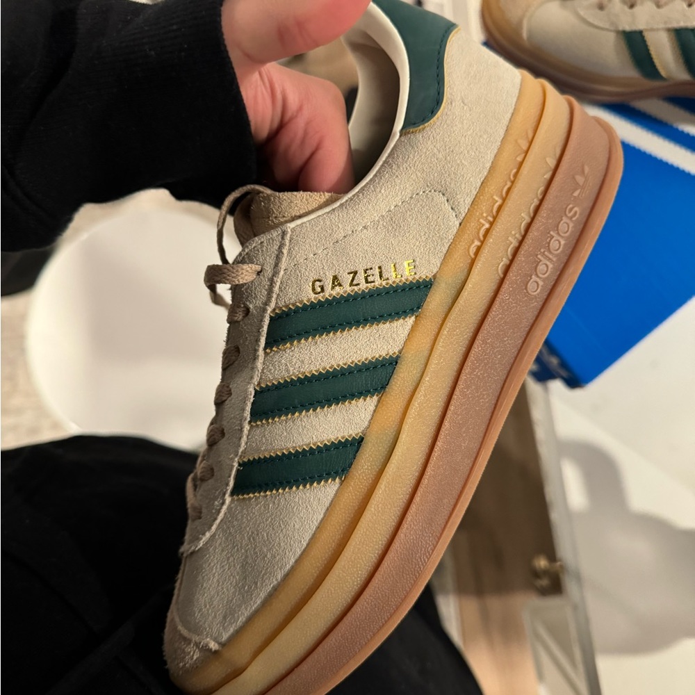 adidas Originals Gazelle Bold "Cream White/Green" Women's Shoe